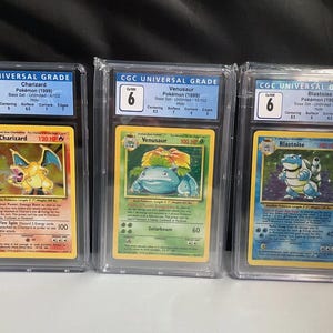 Charizard Blastoise Venusaur CGC 7/6/6 WOTC 1999 Pokemon Base Set Unlimited Trio