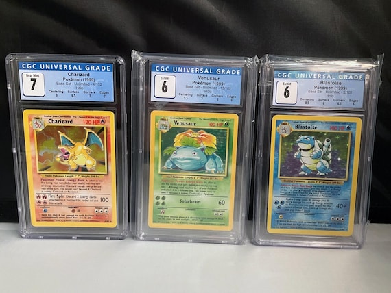 Charizard Blastoise Venusaur CGC 7/6/6 WOTC 1999 Pokemon Base Set