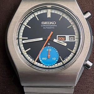 セイコー 6139-8021 自動巻きクロノグラフ -ブルーアイ- 1977年製/N - クリーニング済み
