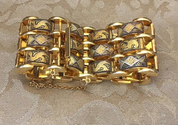 Rare Vintage Link Bracelet - Heavy 14K Gold Overl… - image 9