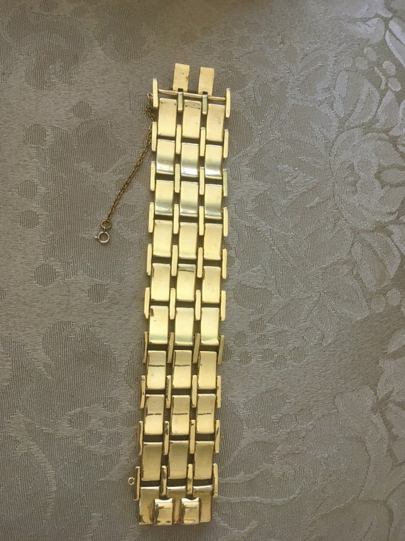 Rare Vintage Link Bracelet - Heavy 14K Gold Overl… - image 7