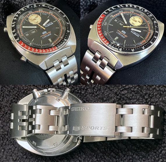 Original Seiko 6139-6030 Speed Timer 5 Sports Water70mproof 6139A