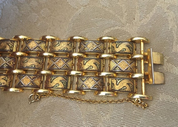 Rare Vintage Link Bracelet - Heavy 14K Gold Overl… - image 5