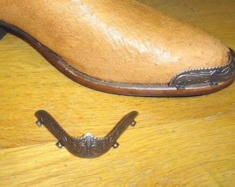 Cowboy Boot Tips, Round Toe Plates, Choose Metal Finish
