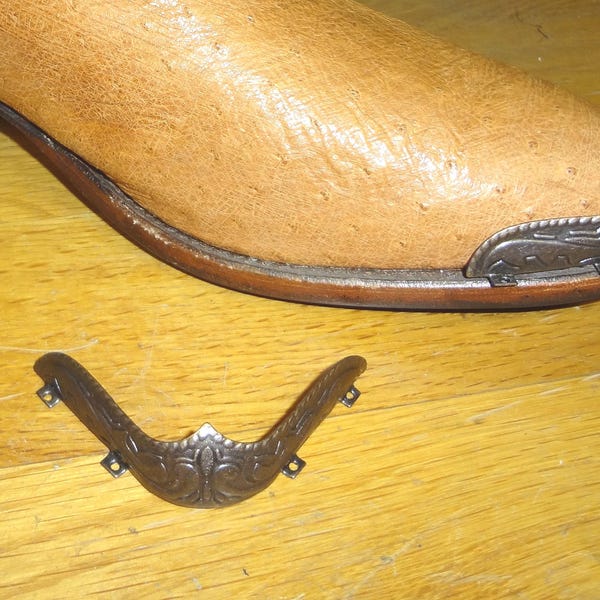 Cowboy Boot Tips, Round Toe Plates, Choose Metal Finish