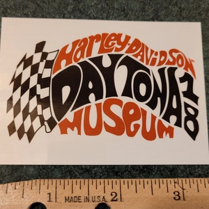 Harley Davidson Motor Cycles Daytona Museum Checker Flag Design Decal Sticker