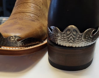 Dragon Antique Pewter Cowboy Western Biker Toe and Heel Plates for Square Toed Boots