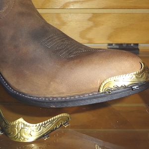 Cowboy Boot Tips, Round Toe Plates, Choose Metal Finish