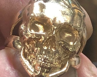 14k Gold Skull Ring - Etsy