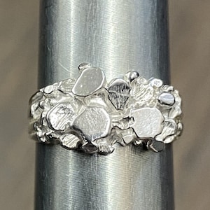 Dunne nugget massief sterlingzilver .925