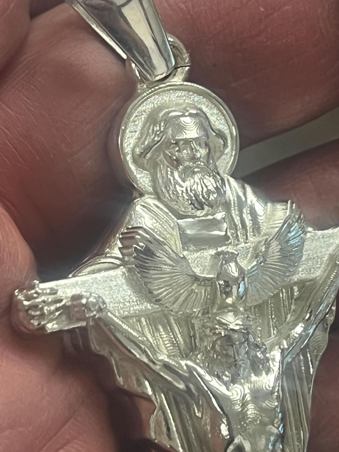 Crucifijo de la Santísima Trinidad, colgante grande de 3,5 pulgadas, 34 gramos, plata de ley 925 - Etsy