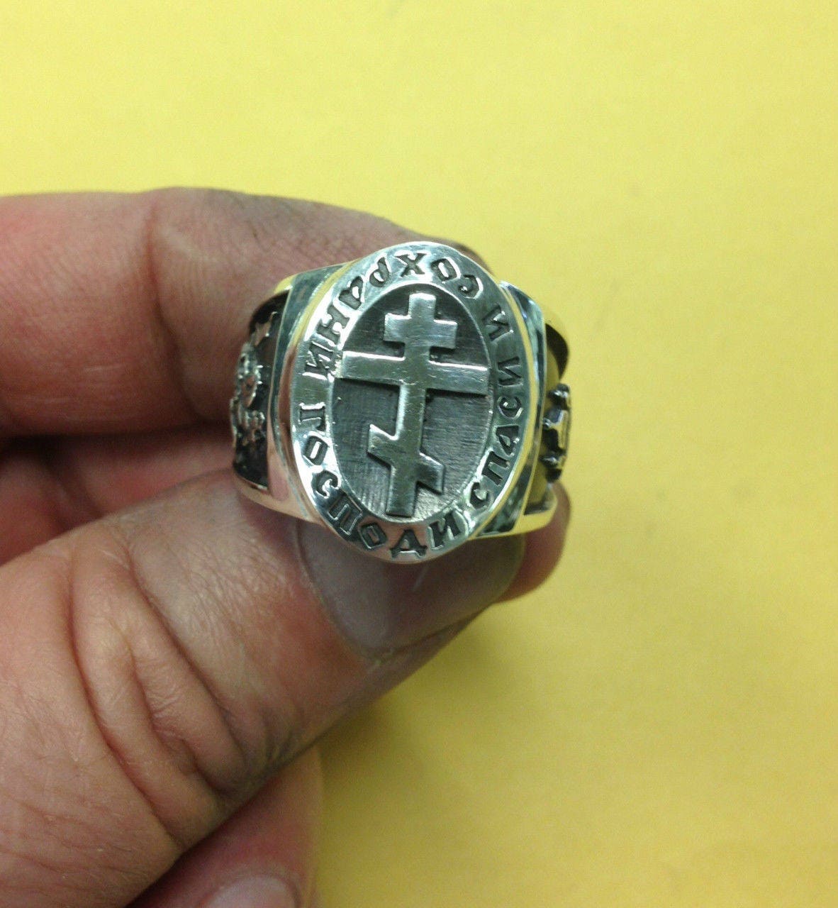 Eastern Orthodox Church Byzantine Cross Saint George Silver 925
