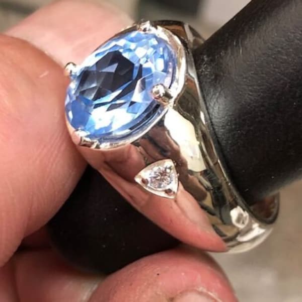 Mens Aquamarine Ring Etsy