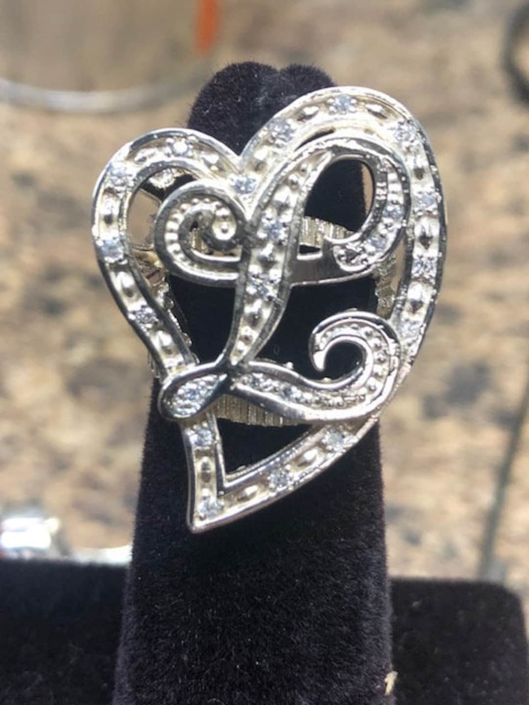 STARCHENIE Women's Initial Letter L Ring - 925 Sterling Silver Rose Design, Adjustable Size, Rose Gold Plated - View #13