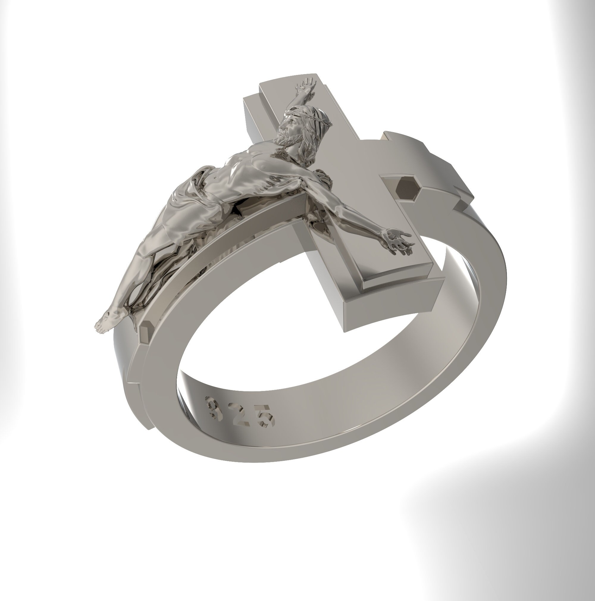 Orthodox Crucifix Large Cross Solid Heavy Ring Sterling Silver 925 - Etsy