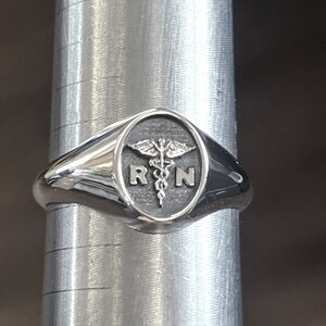 RN Nursing Medical Symbol Solid .925 Sterling Silver Feminine Ladies ...