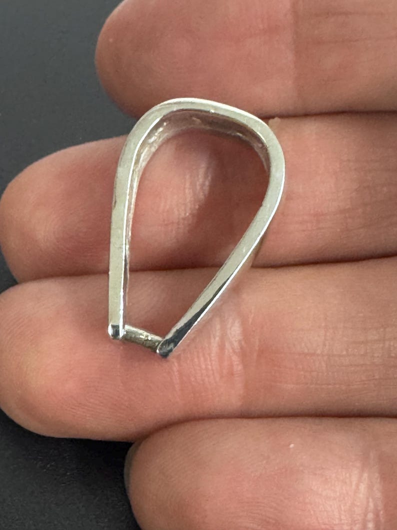 Bail for a Pendant Chain Connector Narrow Sturdy Sterling Silver 925 - Etsy