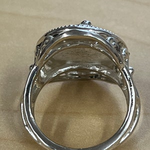 Sterling Silver 925 Large Virgin Mary Our Lady of Guadalupe Ladies Ring ...
