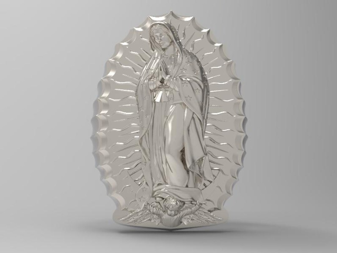 Virgin Mary Our Lady of Guadalupe Extra Large Solid Heavy Ring 40 Grams ...