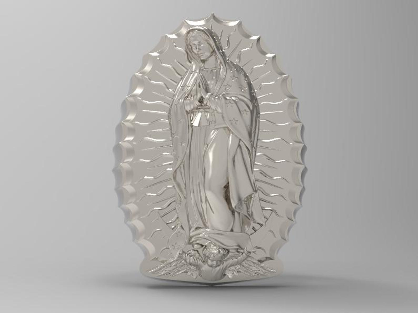 Virgin Mary Our Lady of Guadalupe Extra Large Solid Heavy Ring 40 Grams ...