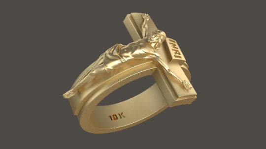 Mens gold shop crucifix ring