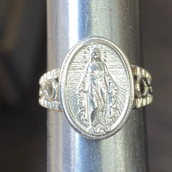 Blessed Mother Virgin Mary Miraculous Ladies Ring