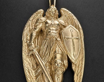St Michael  Warrior Angel  14K solid gold