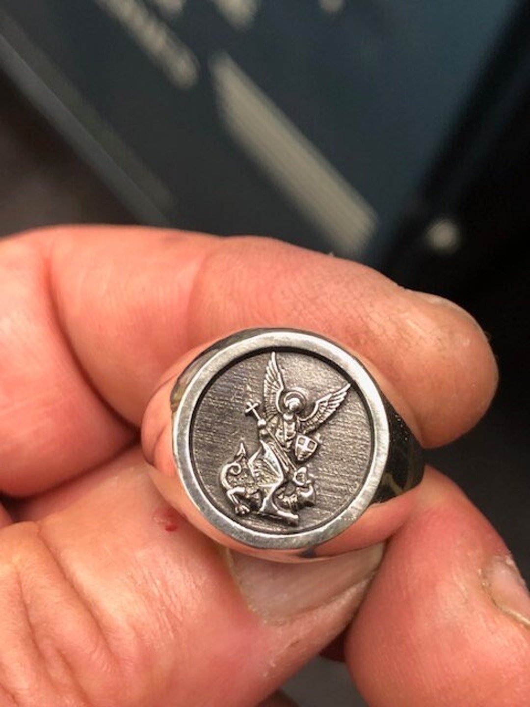 Saint Michael Design Sterling Silver .925 Round Classic