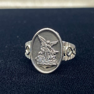 Saint Michael Ladies Ring Size Available 5-9 Sterling Silver 925