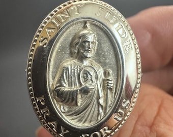 Saint Jude Pray For Us Ladies Ring Sterling Silver 925