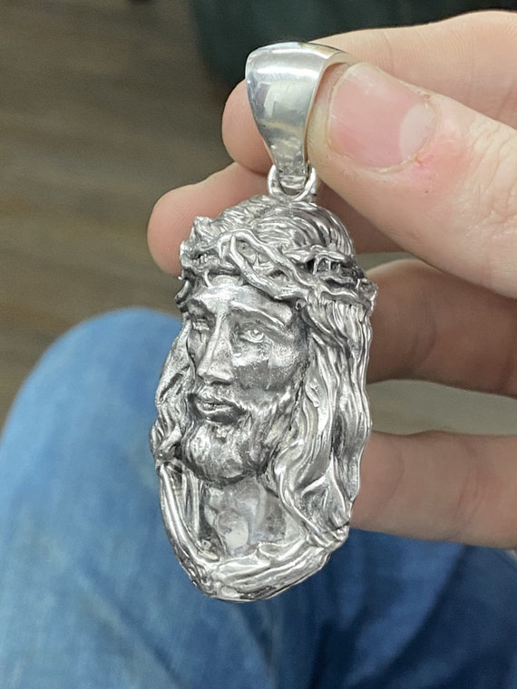 Jesus Charm Pendant Crown of Thorns 925 Silver2.5-2.75