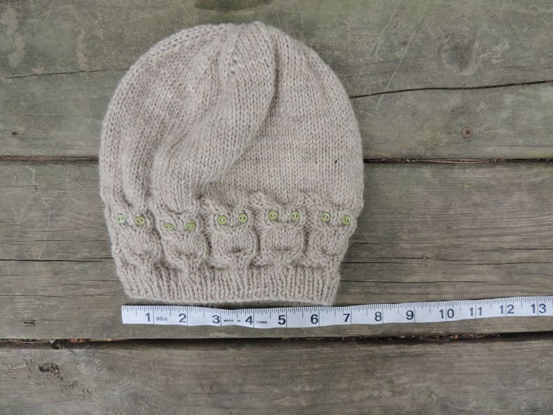 Cable Knit Owl Hat