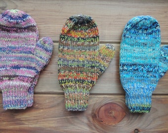 Sock Yarn Mittens - Large child - 8-10yrs