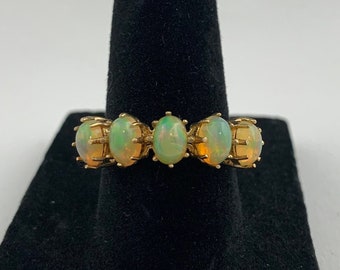Stauer 925 Sterlingsilber Ring in Goldfarbe Oval Opal Edelsteinen US Größe 7,5 - Argonne Hall, XXL