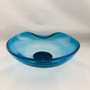 Artistic Blue Glass Bowl/Centerpiece - Argonne Hall, LLC