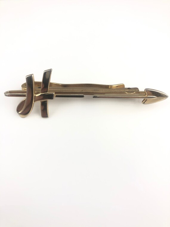 Vintage Adjustable Brass Hickok USA “H” Arrow Tie… - image 2