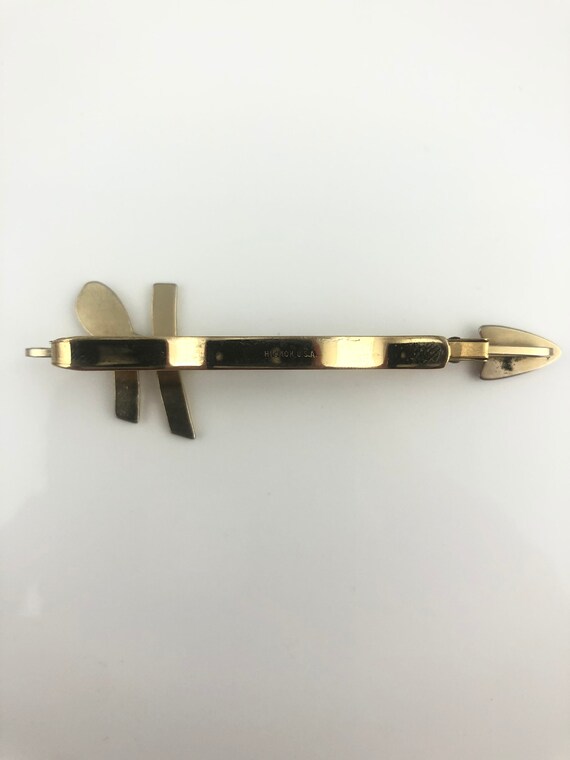Vintage Adjustable Brass Hickok USA “H” Arrow Tie… - image 4