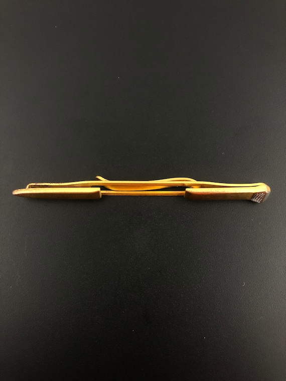 Set Barre De Cravate Et Boutons De Manchette Swank - Ton Or - Vintage