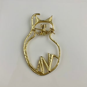 Vintage Abstract Cat Pin/Brooch - Argonne Hall, LLC