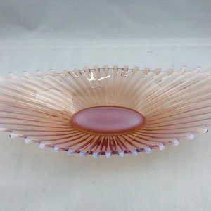 Fostoria Heirloom Opalescent Pink Oval Shallow Bowl- Argonne Hall, LLC