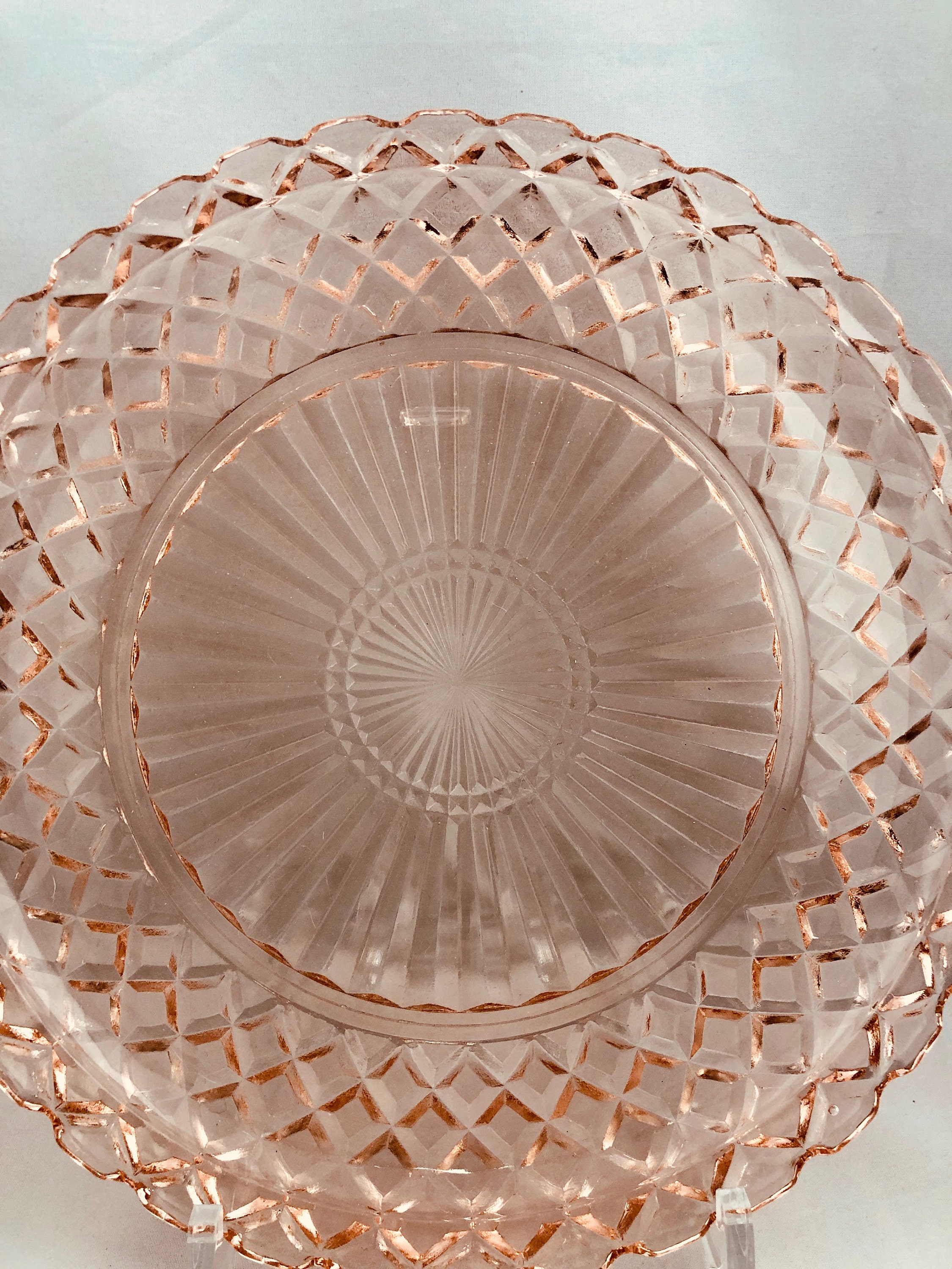 Anchor Hocking Pink Depression Glass Cake Plate Waterford Pink Etsy