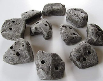 10 Large screw on rock climbing holds.