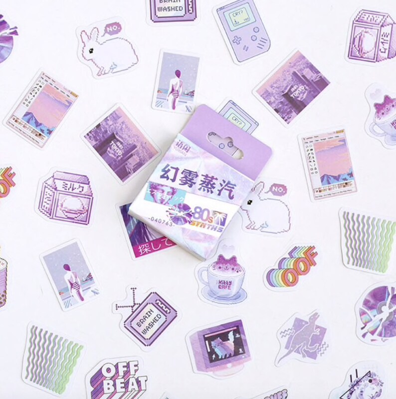 purple aesthetic stickers sticker pack bullet journal