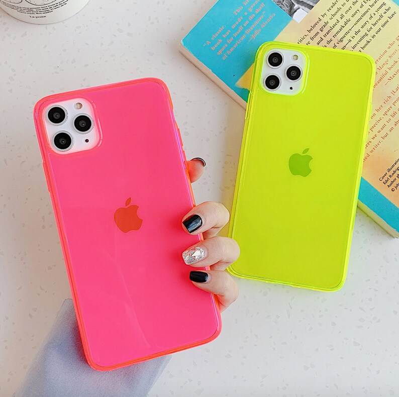 NEON CLEAR PHONE Case Iphone 11 Case Iphone 8 Case Iphone X Etsy