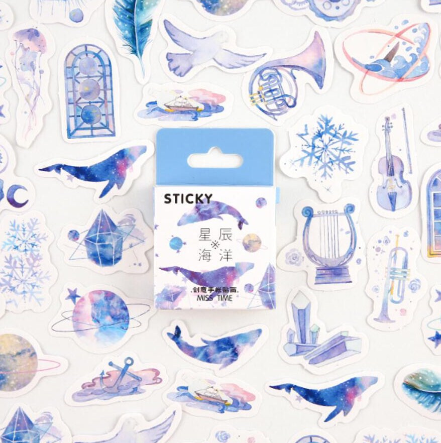 Download Blue Sticker Mix Aesthetic Stickers Sticker Pack Bullet Etsy