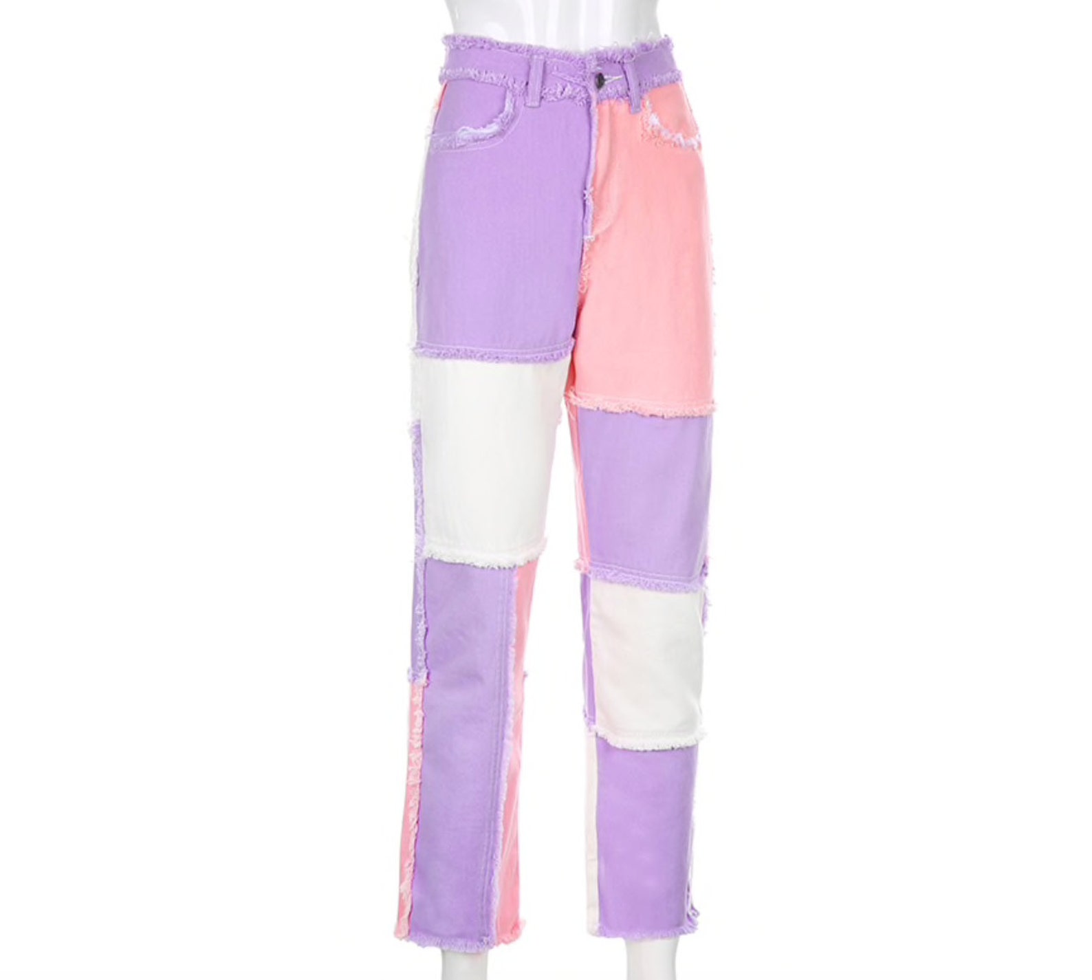 PINK PATCHWORK JEANS gifts for her aesthetic y2k trousers Etsy