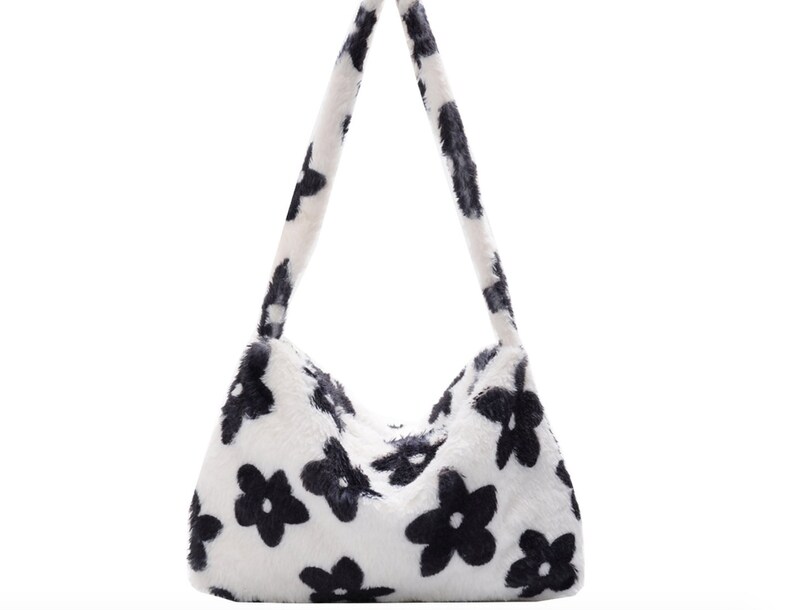 FLUFFY FLOWER BAG vintage accessories tote bag purse y2k | Etsy