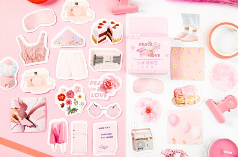 pink aesthetic stickers v2 bullet journal girlfriend gift best etsy