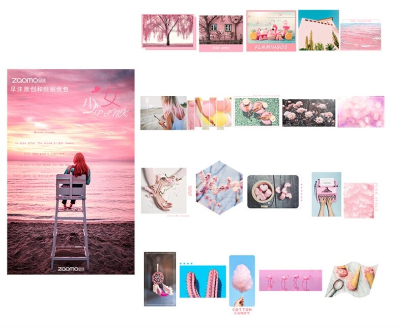 PINK AESTHETIC STICKERS planner bullet journal pens girlfriend gift sticker pack best friend gift custom stickers retro room decor stationer