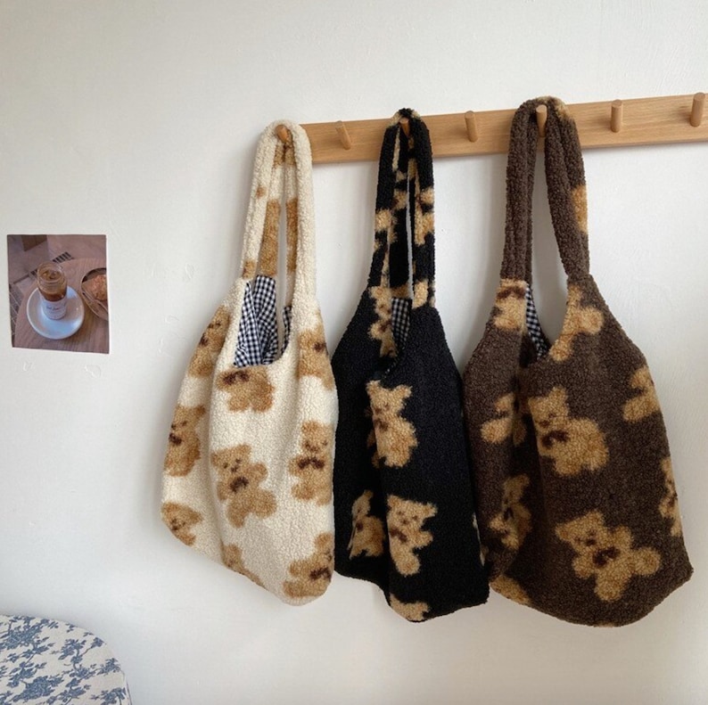 FLUFFY Teddy BEAR BAG Vintage Accessories Tote Bag Purse Y2k Etsy Canada